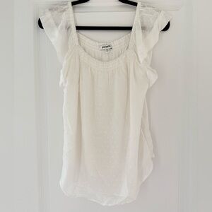 Express white- cream Ruffled Smocked Blouse size Xs
